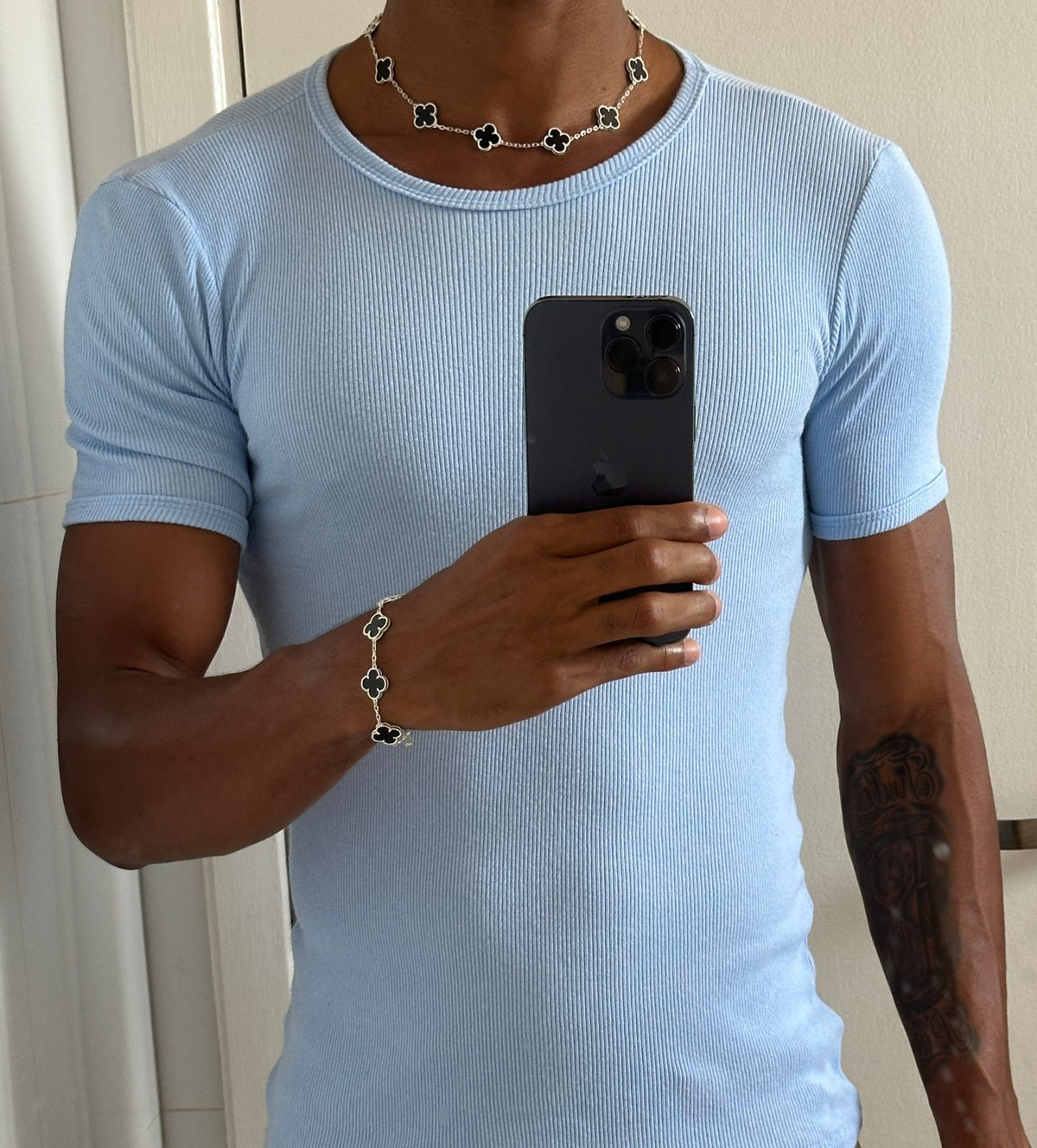 Kit Trevo Onix Prata 925