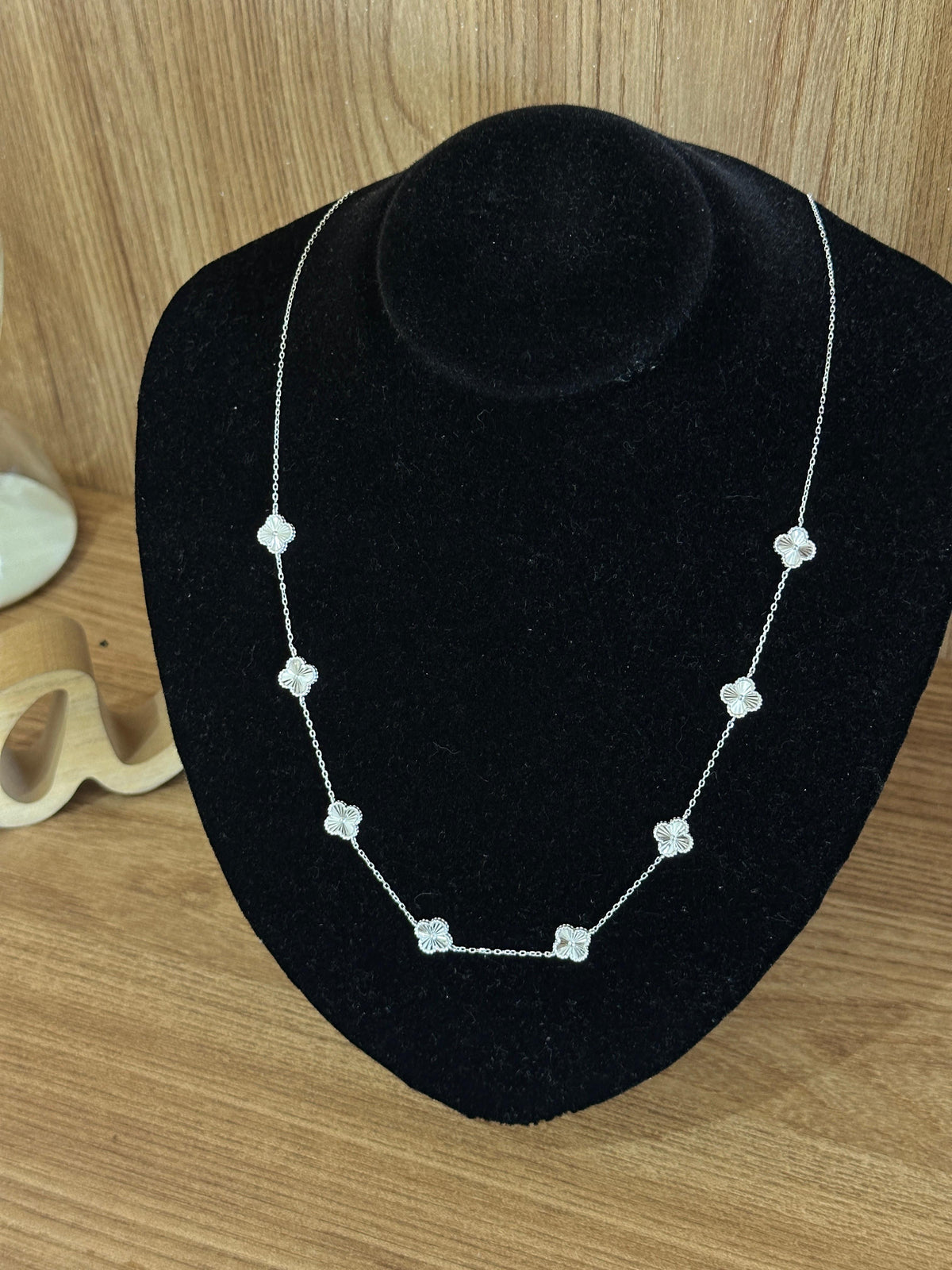 Colar Trevo Diamantado 60cm Prata 925!
