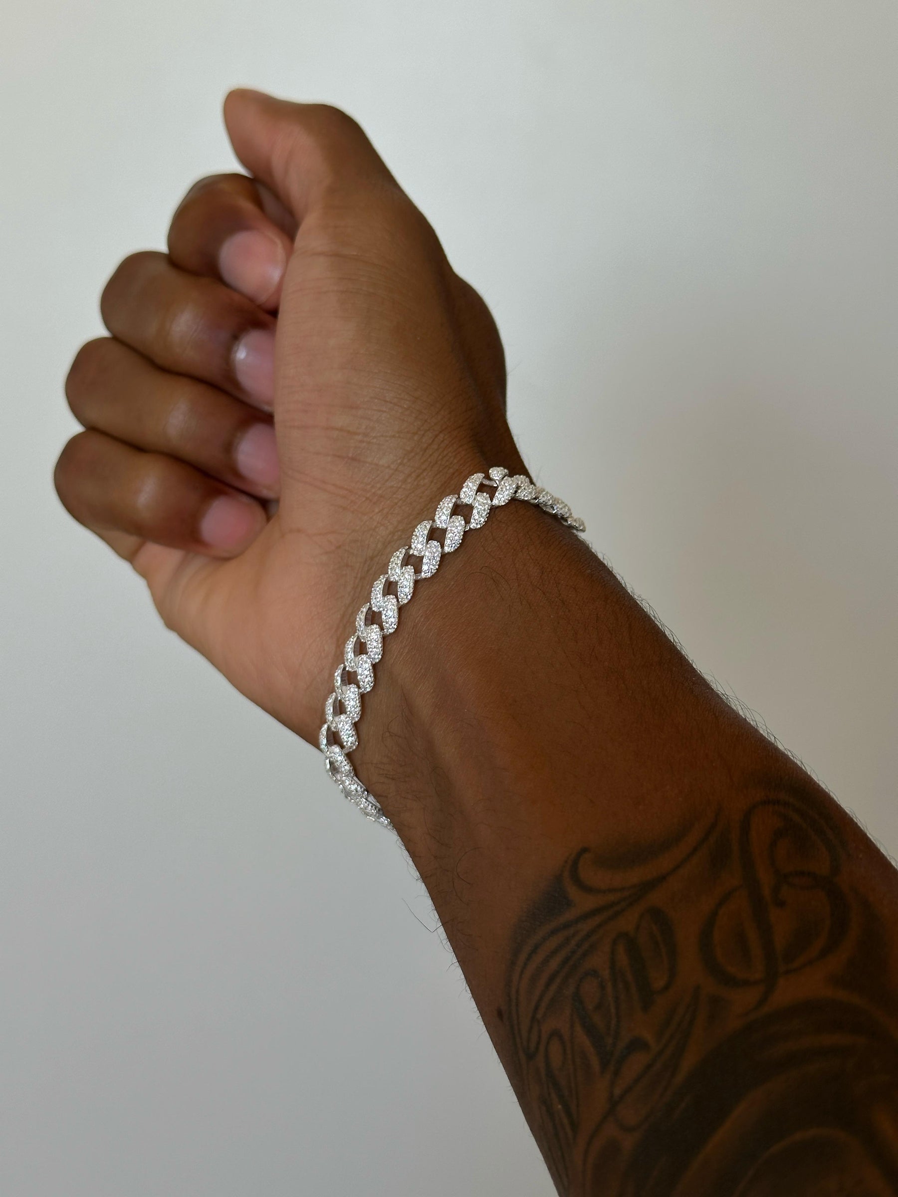 Pulseira Grumet Cravejada 8mm / PRATA 925