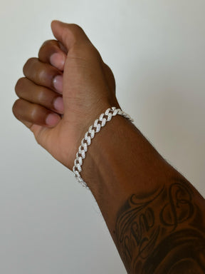 Pulseira Grumet Cravejada 8mm / PRATA 925