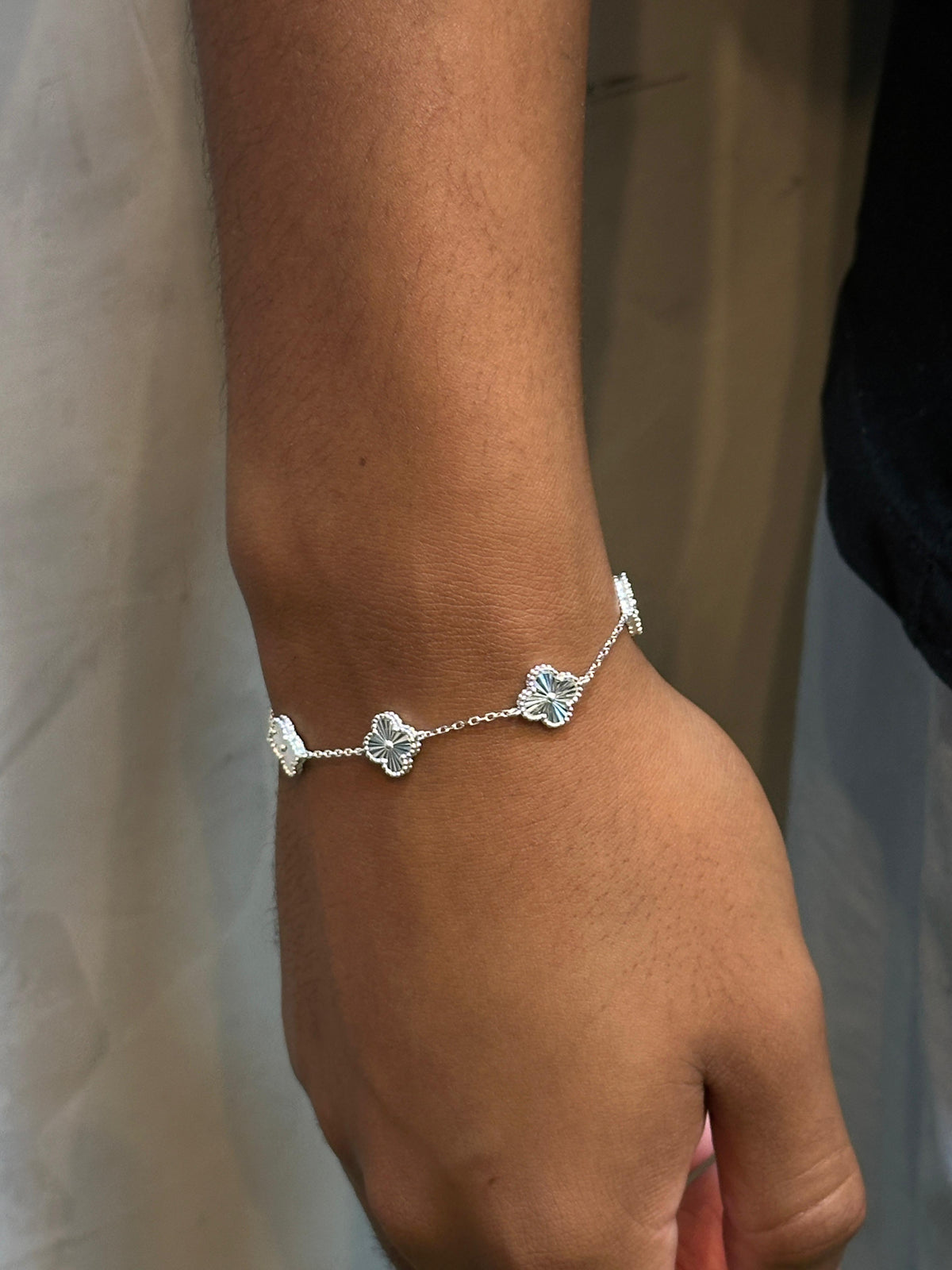 Pulseira Trevo Diamantada PRATA 925
