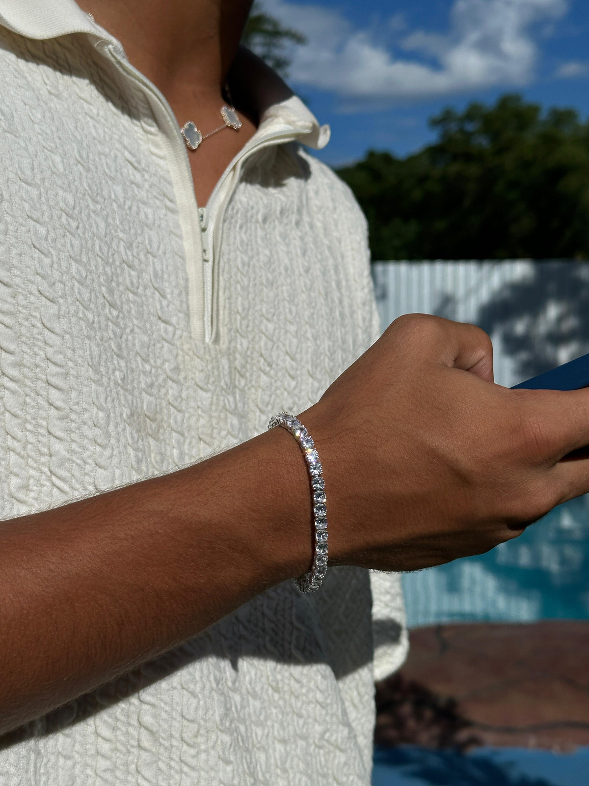 Pulseira RIVIERA 4MM PRATA 925 Fecho Duas Travas