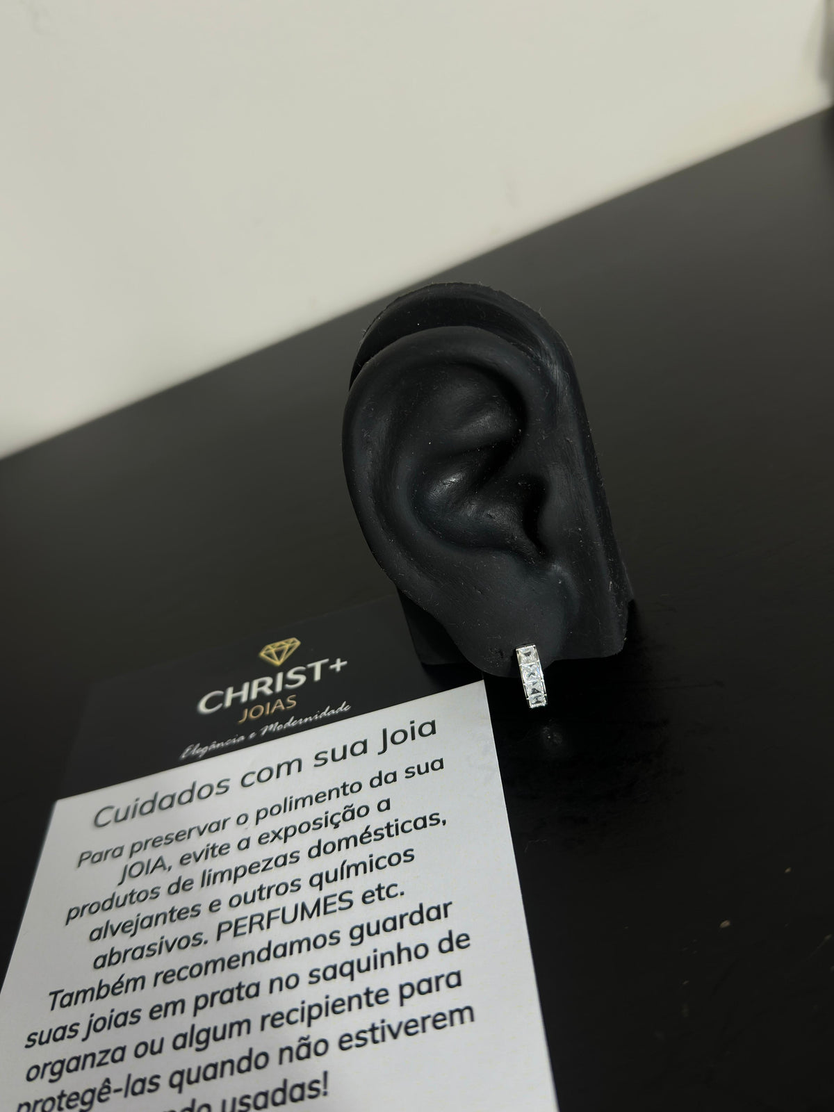 Argola 4 Pedras PRATA 925 /  1,3cm 4mm