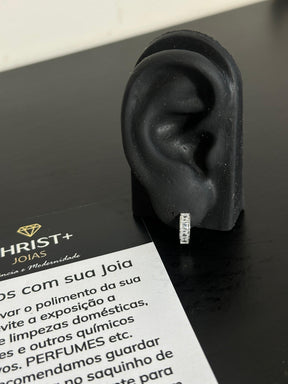 Argola 4 Pedras PRATA 925 /  1,3cm 4mm