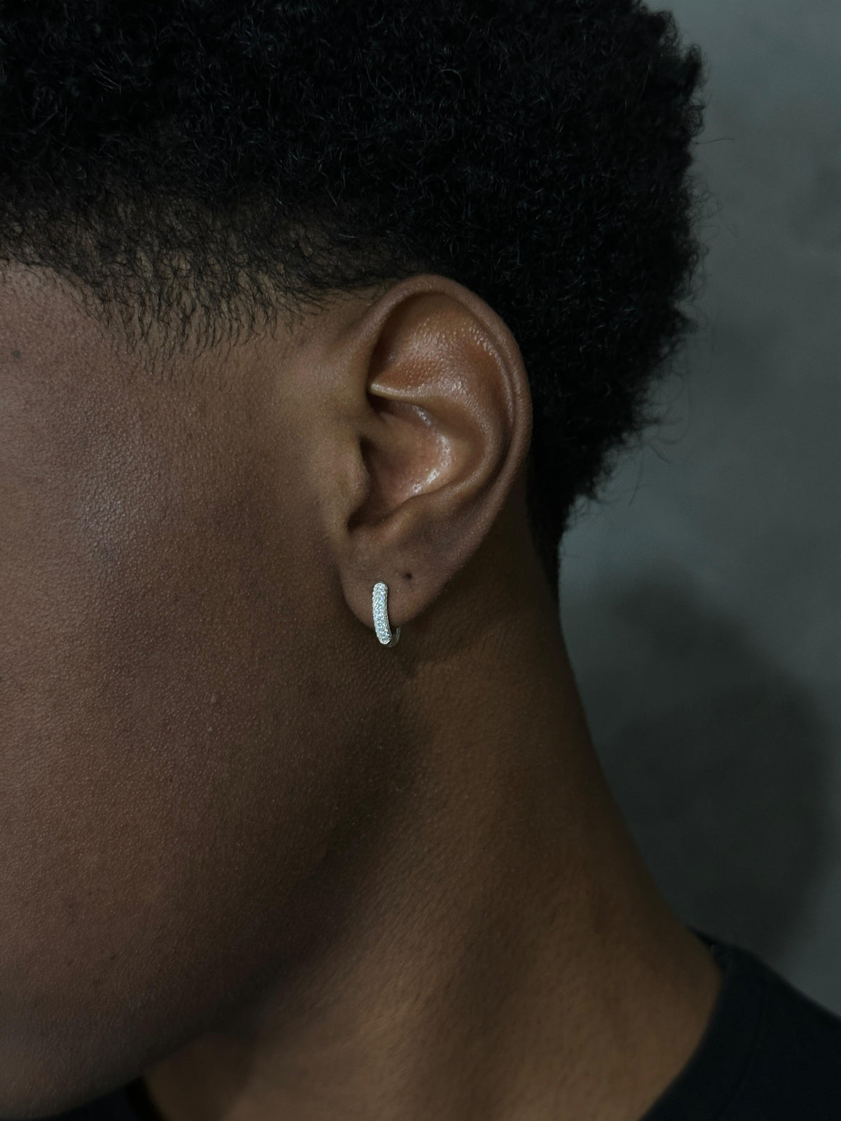 Argola Toda Cravejada Prata 925 / 2,5mm x 1,2cm