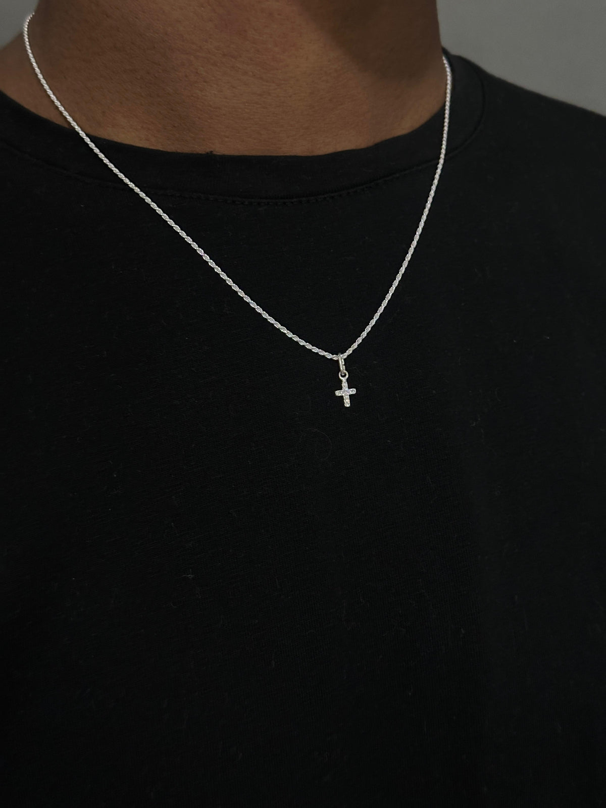 Gargantilha 50cm PRATA 925 Baiano Cruz P