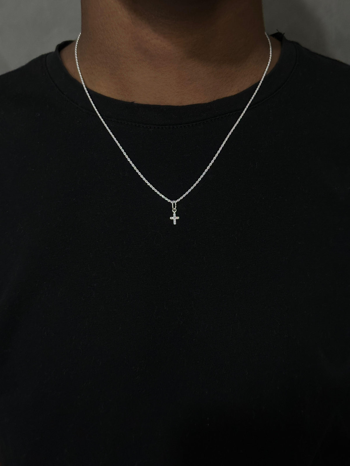 Gargantilha 50cm PRATA 925 Baiano Cruz P