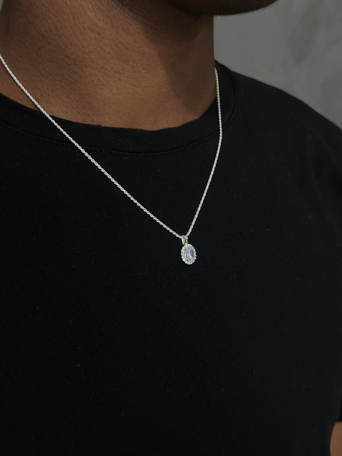 Gargantilha PRATA 925 Baiano Oval / 50cm