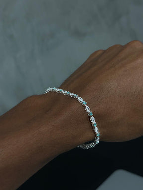 Pulseira PRATA 925 Exclusiva Navetes Verde!