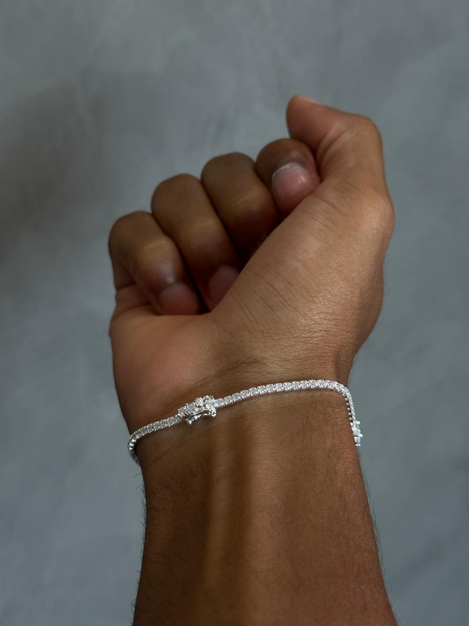 Pulseira Riviera PRATA 925 3 pedras Ovais!