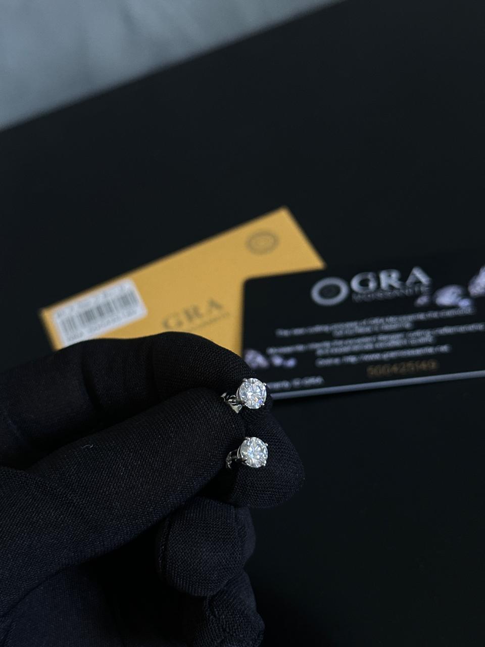 Brinc Ponto de Luz GRA MOISSANITE 6mm com Ródio!