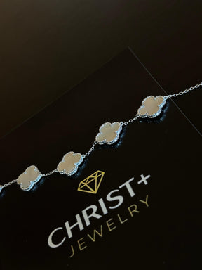 Pulseira Trevo Madrepérola 1,4cm 16+5cm