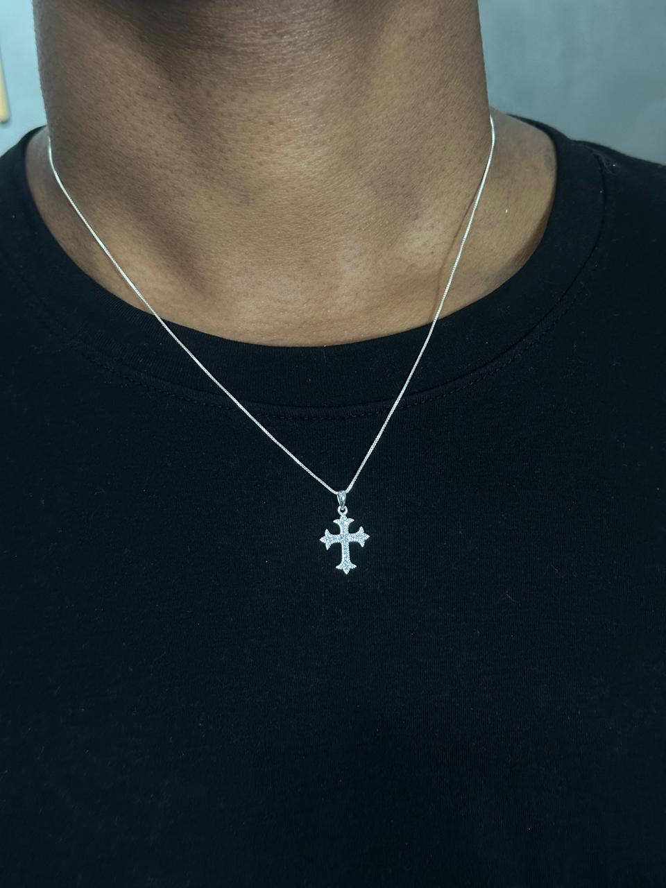 Gargantilha Cruz Christ PRATA 925!