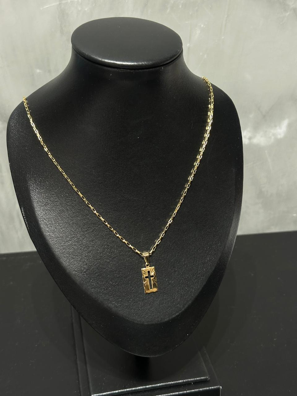Cordao Tijolinho 1.3mm Banhad a Ouro 18k/ 70cm