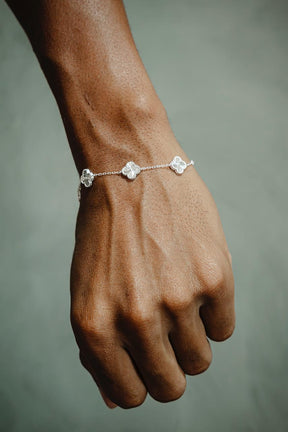 Pulseira Trevo Diamantada PRATA 925
