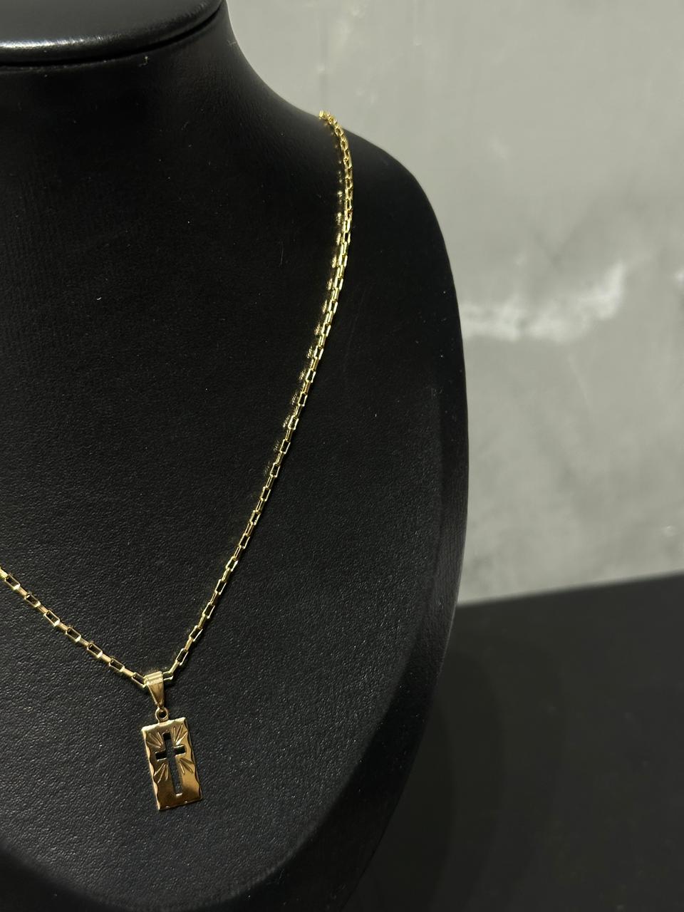 Cordao Tijolinho 1.3mm Banhad a Ouro 18k/ 70cm