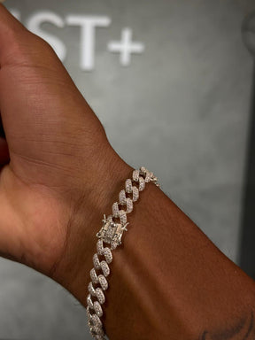 Pulseira Grumet 8mm Cravejada PRATA 925