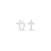 Argola Cruz PRATA 925 Cravejada -